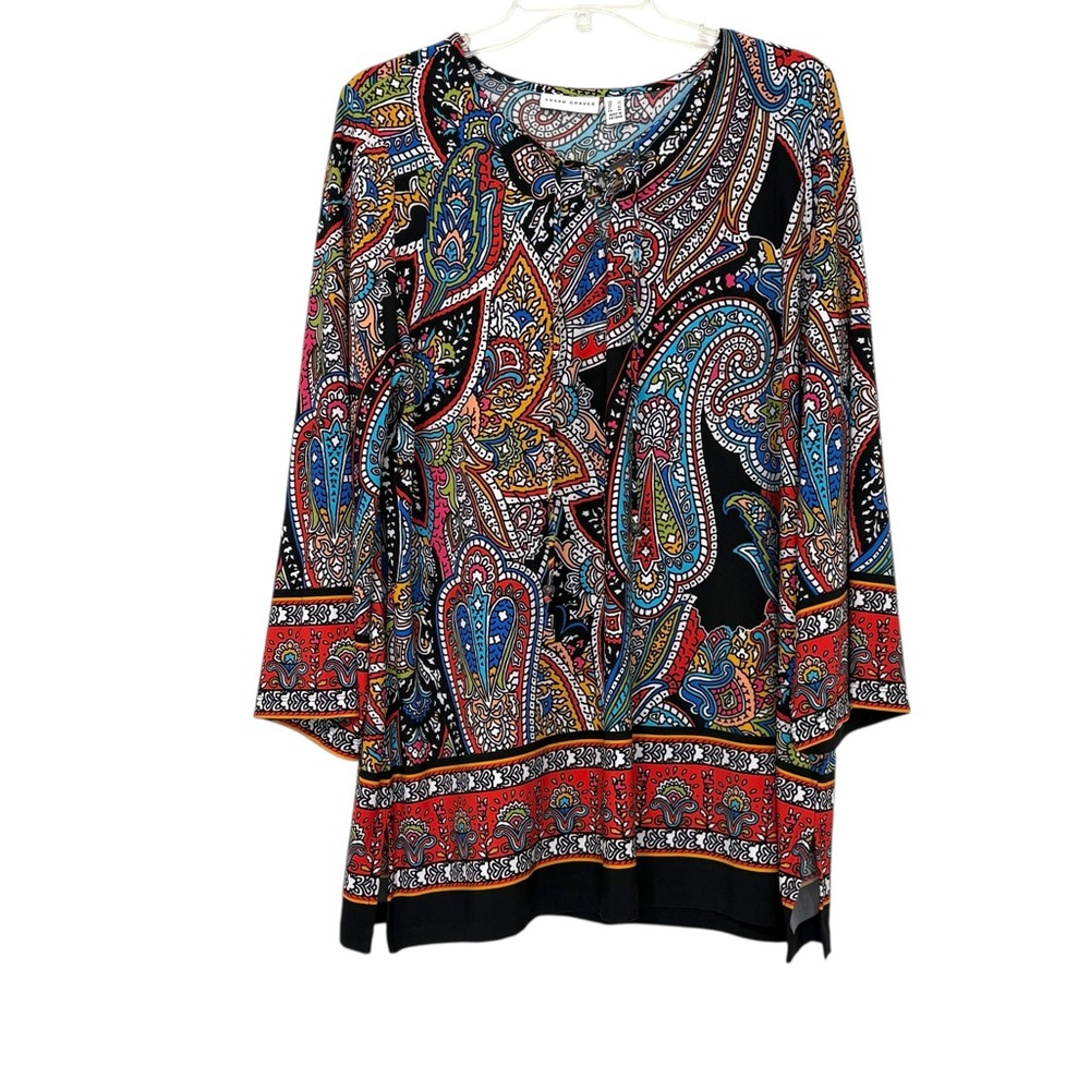 Women’s Paisley Print Tunic Top - Multicolor